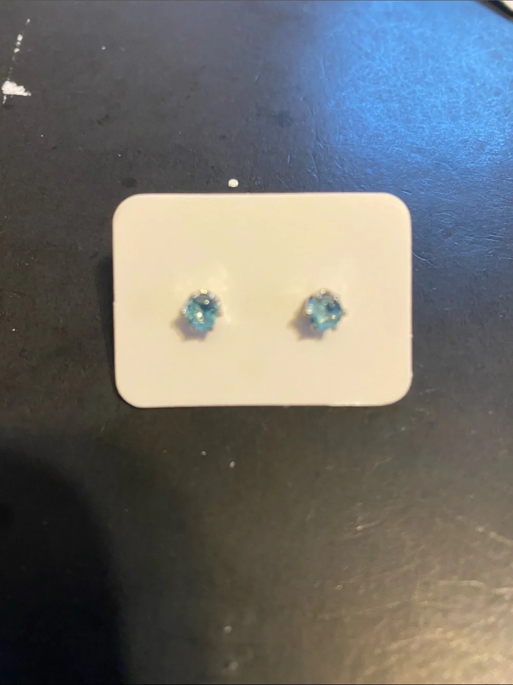 Time and Tru Two-Pair Stud Earring Set in Blue and Clear